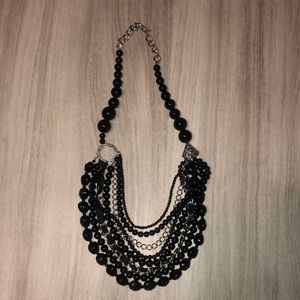 Black beaded statement necklace